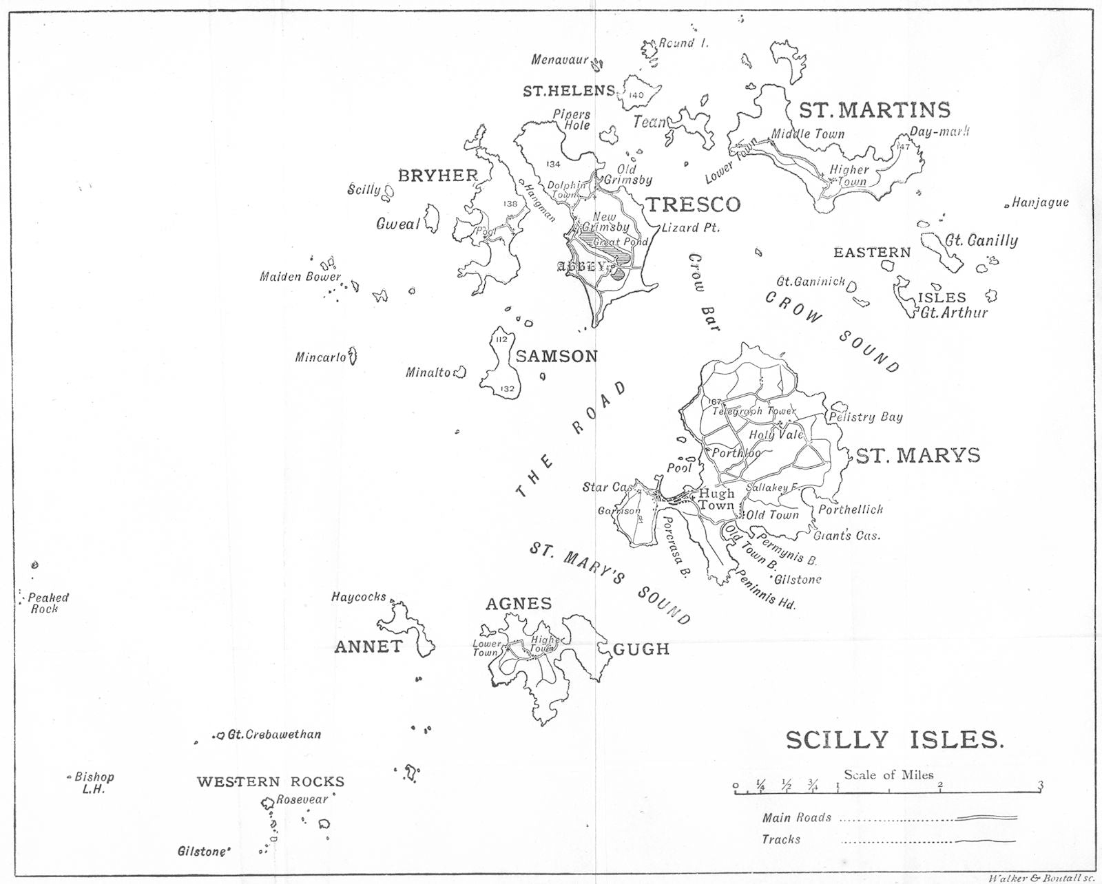 SCILLY ISLES. St Mary's Tresco Agnes St Martin's Samson. WARD LOCK 1897 map